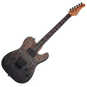 Guitarra Schecter PT Standard BFB Black Fade Burst Burl com Captadores Schecter USA SuperCharger Mach-6 HH e Ponte Hipshot Hardtail
