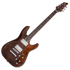 Guitarra Schecter C-1 E/A Classic CEP Cat's Eye Pearl com Captadores Schecter USA SuperCharger Mach-6 HH e Ponte Hipshot Hardtail