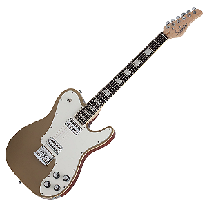 Guitarra Schecter PT Fastback GTOP Gold Top com Captadores Schecter USA SuperCharger Mach-6 HH e Ponte Hipshot Hardtail