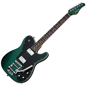 Guitarra Schecter PT Fastback II B DEG Dark Emerald Green com Captadores Schecter USA SuperCharger Mach-6 HH e Ponte Hipshot Hardtail