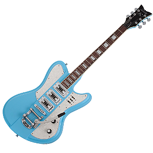 Guitarra Schecter Ultra-III VBLU Vintage Blue com Captadores Duncan Designed FG-101 e Ponte Bigsby B-50 com Roller TOM