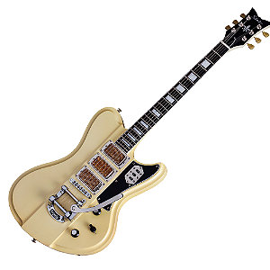 Guitarra Schecter Ultra-III IVYP Ivory Pearl com Captadores Duncan Designed FG-101 e Ponte Bigsby B-50 com Roller TOM
