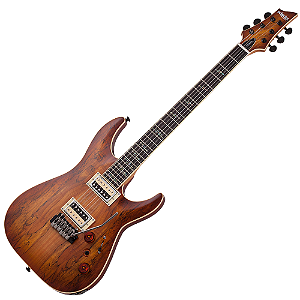 Guitarra Schecter C-1 Exotic SM Spalted Maple com Captadores Schecter USA Pasadena Plus e Pasadena Classic e Ponte TonePros Tune-O-Matic