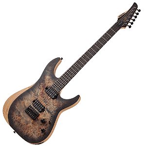 Guitarra Schecter Reaper-6 SCB Satin Charcoal Burst com Captadores Schecter Diamond UltraTron HH e Ponte Schecter Custom Hardtail String-Thru