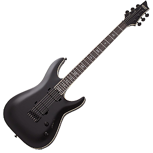 Guitarra Schecter C-1 SLS Evil Twin SBK Satin Black com Captadores Sustainiac e EMG 81 e Ponte Floyd Rose 1500 Series