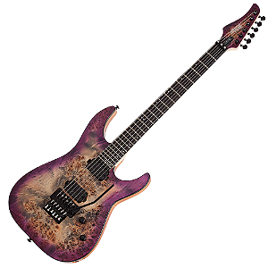 Guitarra Schecter C-6 Pro FR ARB Aurora Burst com Captadores Schecter Diamond Decimator HH e Ponte Floyd Rose 1000 Series