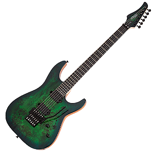 Guitarra Schecter C-6 Pro FR AQB Aqua Burst com Captadores Schecter Diamond Decimator HH e Ponte Floyd Rose 1000 Series