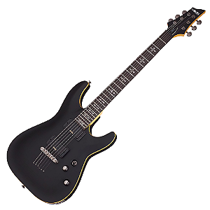 Guitarra Schecter Demon-6 ABS Aged Black Satin com Captadores Schecter Diamond Active HB-105S HH e Ponte Tune-O-Matic