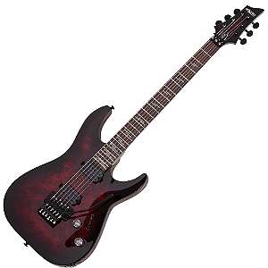 Guitarra Schecter Omen Elite-6 FR BCB Black Cherry Burst com Captadores Schecter Diamond Heretic HH e Ponte Floyd Rose Special
