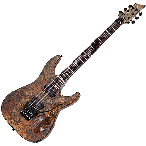 Guitarra Schecter Omen Elite-6 FR CH Charcoal com Captadores Schecter Diamond Heretic HH e Ponte Floyd Rose Special