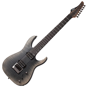 Guitarra Schecter Banshee Mach-7 Evertune FOB Fallout Burst 7 Cordas com Captadores Schecter USA Pasadena e Pasadena Plus HH e Ponte Evertune F Model