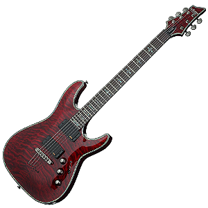 Guitarra Schecter Hellraiser C-1 BCH Black Cherry com Captadores EMG 81TW/89 HH Ativos e Ponte TonePros TOM Thru-Body