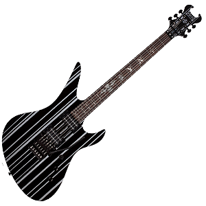 Guitarra Schecter Synyster Standard GBSP Gloss Black with Silver Pinstripes com Captadores Schecter USA SuperCharger Mach II HH e Ponte Tune-O-Matic