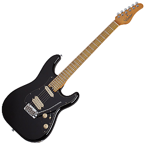 Guitarra Schecter MV-6 GB Gloss Black com Captadores Schecter Diamond 351 SSS e Ponte Schecter 2-Point Tremolo 4201