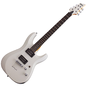 Guitarra Schecter C-6 Deluxe SWHT Satin White com Captadores Schecter Diamond Plus HH e Ponte Tune-O-Matic 432