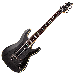 Guitarra Schecter Omen Extreme-7 STBLK See-Thru Black 7 Cordas com Captadores Schecter Diamond Plus e Ponte Tune-O-Matic 2007