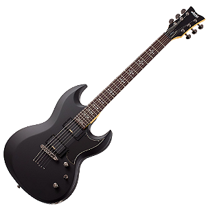 Guitarra Schecter Demon S-II SB Satin Black com Captadores Schecter Diamond Active HB-105S e Ponte Tune-O-Matic 3664