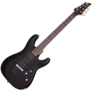 Guitarra Schecter C-6 Deluxe SB Satin Black com Captadores Schecter Diamond Plus HH e Ponte Tune-O-Matic 430