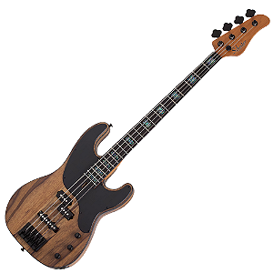Contrabaixo Schecter Model-T-4 Exotic NS Natural Satin com Captadores EMG 35P4/35J e Ponte Schecter Custom Bass String Thru 2832