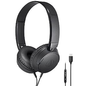 Fone de Ouvido Audio-Technica ATH-S120C-BK Preto On-Ear com Conexão USB-C e Microfone