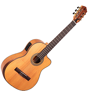 Violão Eletroacústico Marquês VN-181NSEQ Natural Fosco Cutaway Anatômico 100 % Maciço com Armrest e Fishman Clasica III
