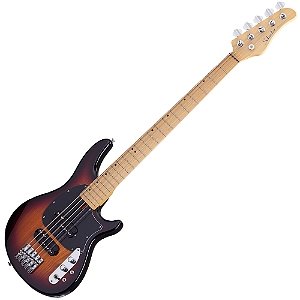 Contrabaixo Schecter CV-5 3-Tone Sunburst com Captadores Schecter Diamond J-Bucker e Ponte Schecter Custom Bass 2494