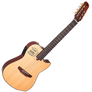 Violão Eletroacústico Marquês 7-VN-130NSEQ 7 Cordas Super Flat Natural Fosco Maciço com Fishman Clasica III