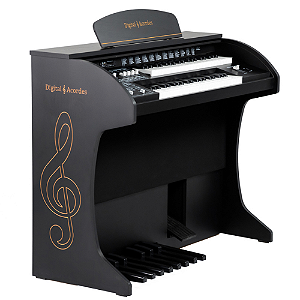 Órgão Digital Acordes Premium Preto Fosco com Teclados Waterfall e 100 Timbres GM