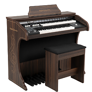 Órgão Digital Acordes 2D Marrom com Teclados Waterfall e 100 Timbres GM