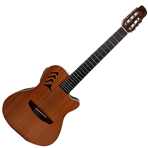 Violão Eletroacústico Marquês 7-VN-23MGSEQ 7 Cordas Super Flat Mahogany Fosco Nylon com MET-A08