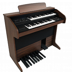 Órgão Digital Acordes Dream Marrom com 44 Teclas, 128 Timbres GM e Pedaleira de 13 Notas