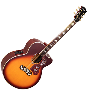 Violão Eletroacústico Marquês VA-209VSEQ Jumbo Cutaway Redburst Brilho Aço com Fishman Presys+