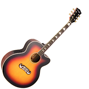 Violão Eletroacústico Marquês VA-209SBEQ Jumbo Cutaway Sunburst Brilho Aço com Fishman Presys+