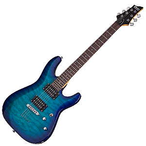 Guitarra Schecter C-6 Plus OBB Ocean Blue Burst com Captadores Schecter Diamond Plus e Ponte Tune-O-Matic