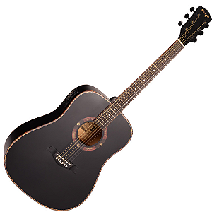 Violão Eletroacústico Marquês VA-229BKSEQ Folk Black Fosco Aço com MET-A08