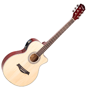 Violão Eletroacústico Marquês VA-205NTEQ Cutaway Natural Brilho Aço com LC-5