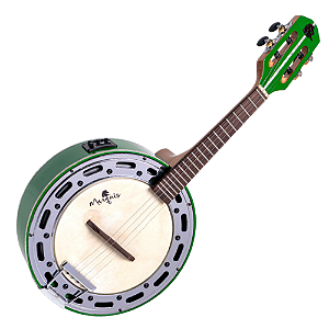 Banjo Eletroacústico Marquês Musical BAJ-143GREQ Verde com Equalizador Ativo e Aro Cromado