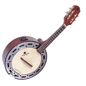 Banjo Eletroacústico Marquês Musical BAJ-138CTSEQ Castanho Fosco com Equalizador Ativo e Aro Jateado