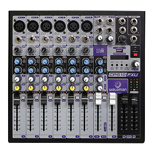 Mesa de Som Waldman CPS-10FXU 10 Canais (6 XLR) com Efeitos e USB/Bluetooth