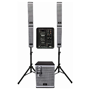 Kit Caixa Amplificada Waldman KPT2-12124 Sub 12 Pol com 2 Torres