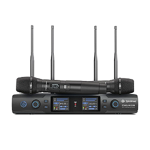 Microfone Sem Fio Duplo Waldman WSL-2200/640 com Tecnologia StageLink