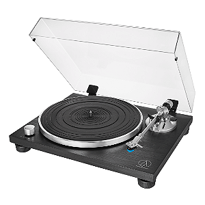 Toca-Discos Audio-Technica AT-LPW30 Black com Acionamento por Correia, Pré-Amplificador Fonográfico Chaveável, Cabeçote AT-HS4 e Cápsula AT-VM95C