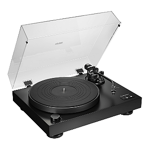Toca-Discos Audio-Technica AT-LP8X com Acionamento Direto Semiatomático, Braço em J, Cápsula AT-VM95E BK Elíptica e Elevador Automático