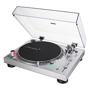 Toca-Discos Audio-Technica AT-LP120XUSB Silver com Acionamento Direto, Saída USB, Pré-Amplificador Fonográfico e Cápsula AT-VM95E Elíptica