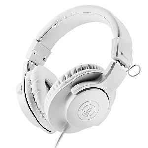 Fone de Ouvido Profissional Audio-Technica ATH-M20x White com Drivers 40mm, Cabo 3m e Design Circumaural Fechado