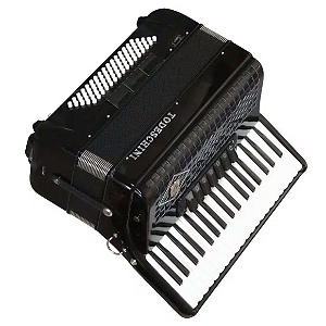 Acordeon 80 Baixos Todeschini Preto 37 Teclas com Bag
