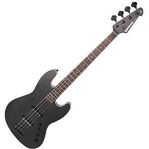Contrabaixo Waldman GJJF350A BKS Black Satin 4 Cordas Ativo Modern Jazz Bass com Captadores JJ Cerâmicos e Tampo Flat