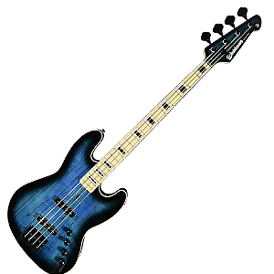 Contrabaixo Elétrico Ativo 4 Cordas Waldman GJJF450A SPBL Spalted Blue – Jazz Bass Premium, Pré-Ativo 3 Bandas, Captadores JJ Cerâmicos, Escala Rosewood, Bolt-On Maple, Acabamento Brilhoso