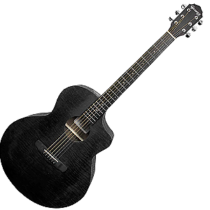 Violão Aço Eletroacústico Giannini Acoustik GJH CEQ SBK Satin Black com Shape Mini Jumbo Cutaway, Equalizador MT-3 e Bag