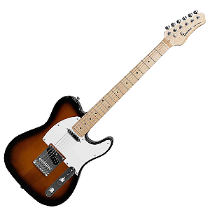 Guitarra Elétrica Giannini Sonic Plus GAE02 Plus 2TS Two Tone Sunburst com Captadores Single Coil Cerâmicos, Ponte Fixa e Braço Maple